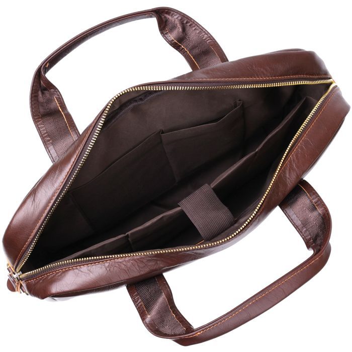 Сумка Vintage Кожаная для ноутбука Коричневая (20681) изображение 6