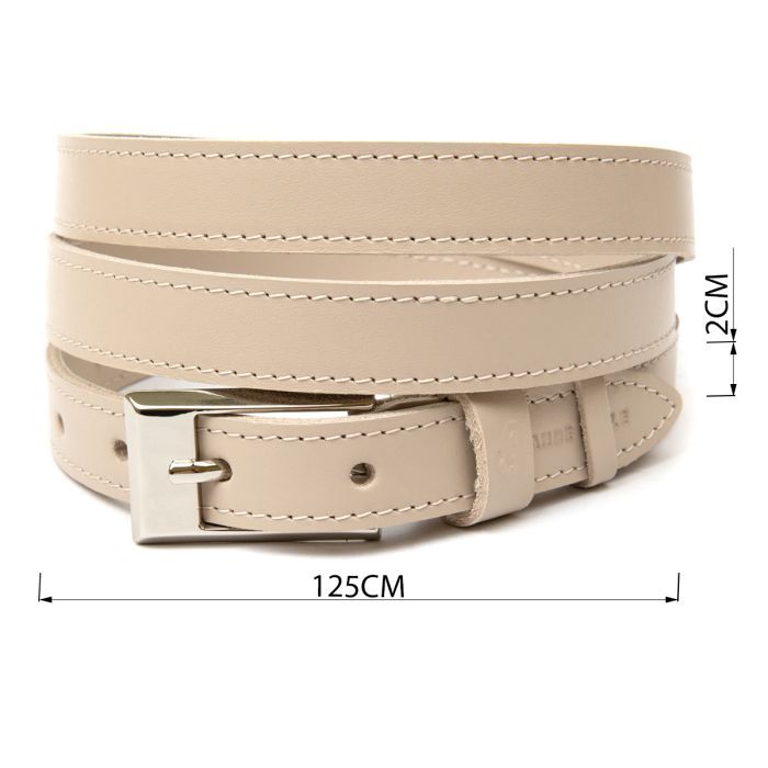 Ремінь Grande Pelle Тонкий жіночий шкіряний Бежевий (11447) зображення 4