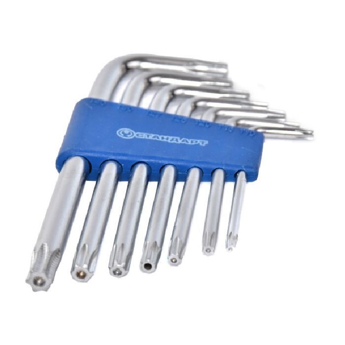 Ключ Стандарт TORX Г-образный с отверстием 7шт. (TKS0701) изображение 2