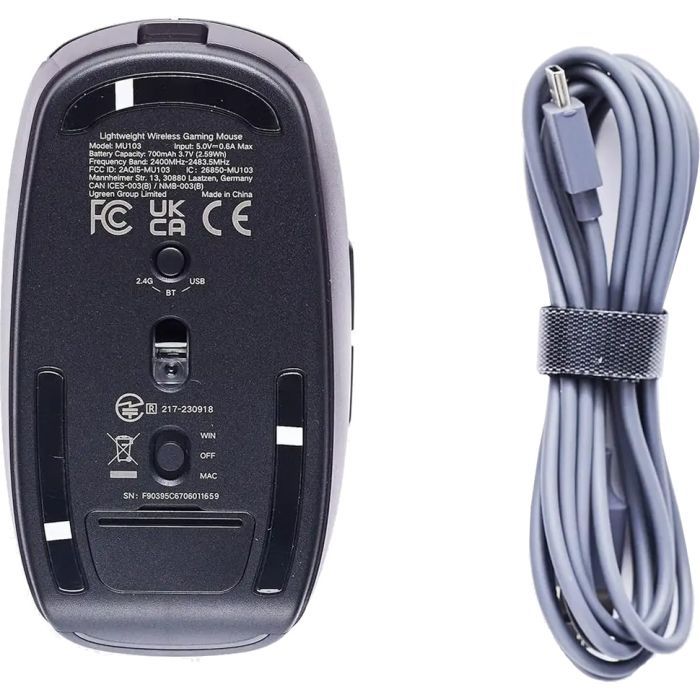 Мышка Ugreen MU103 Wireless/Bluetooth White (15629) изображение 5