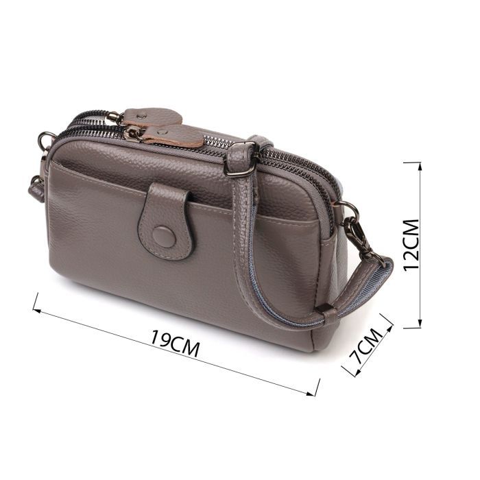 Сумка Vintage Из натуральной кожи Серая (22099) изображение 3