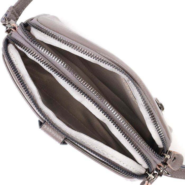 Сумка Vintage Из натуральной кожи Серая (22099) изображение 6