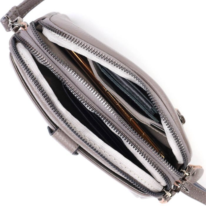 Сумка Vintage Из натуральной кожи Серая (22099) изображение 7