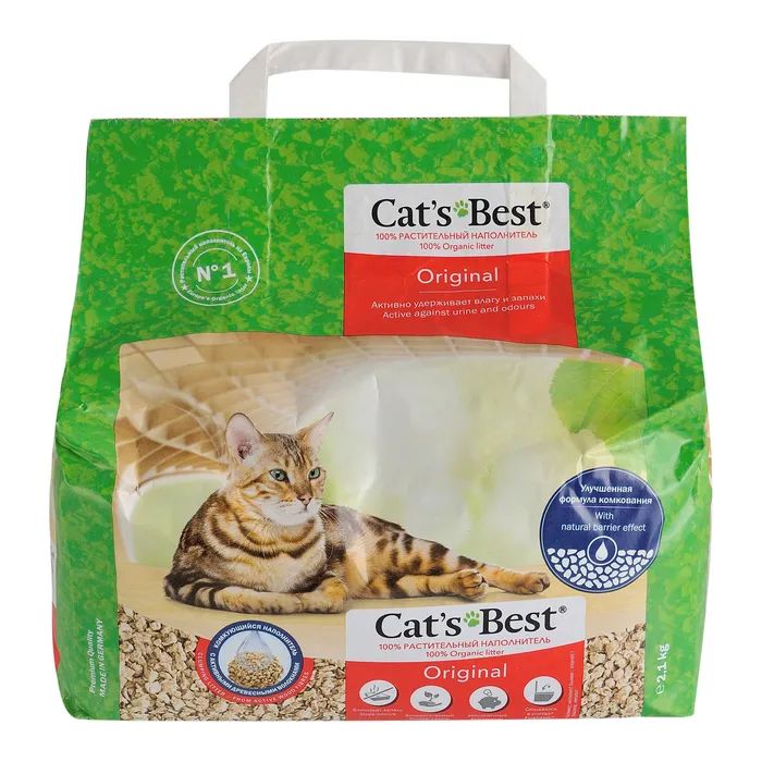 Наполнитель для туалета Cats Best Original Древесный комковочный 2.1 кг (5 л) (4002973302347)