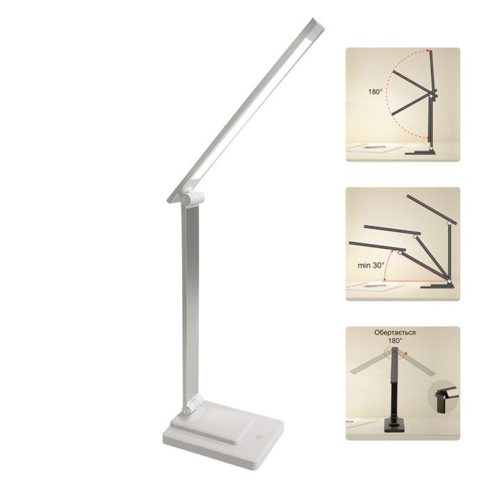 Настольная лампа Євросвітло LED акумуляторна Ridy-10-2-PWR 10 Вт біла изображение 3