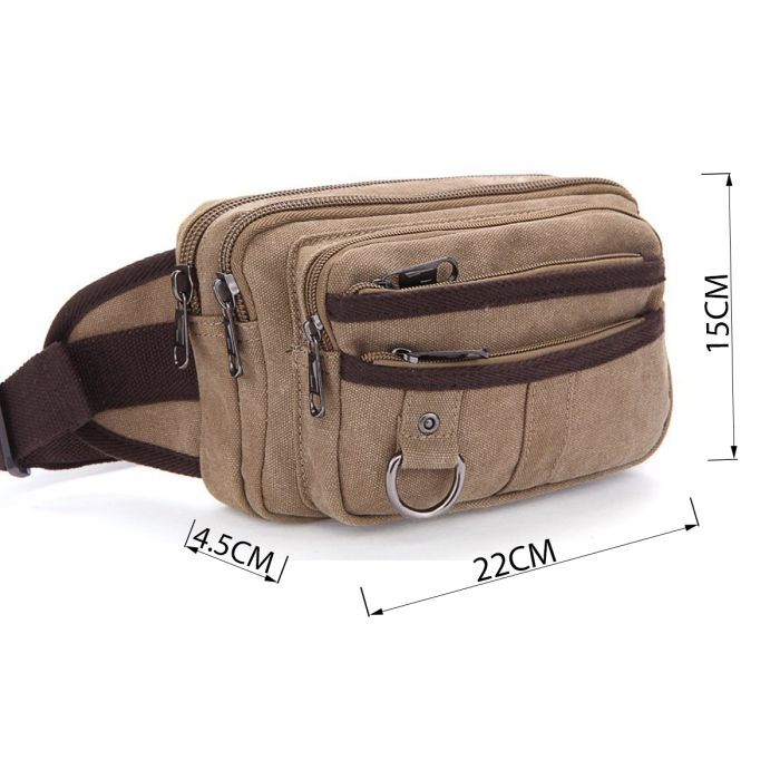Сумка Vintage Текстильна на пояс Хакі (20081) зображення 3