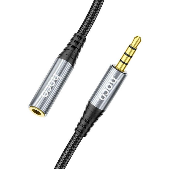 Кабель мультимедийный 3.5mm M to 3.5mm F 1.0m UPA20 3.5 audio Gray HOCO (6931474762153) изображение 4