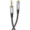 Кабель мультимедийный 3.5mm M to 3.5mm F 1.0m UPA20 3.5 audio Gray HOCO (6931474762153) изображение 5