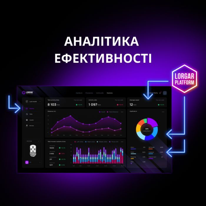 Мышка Lorgar Elite MSE90W Wireless/Bluetooth Dark Grey (LRG-MSE90W-DG) изображение 7