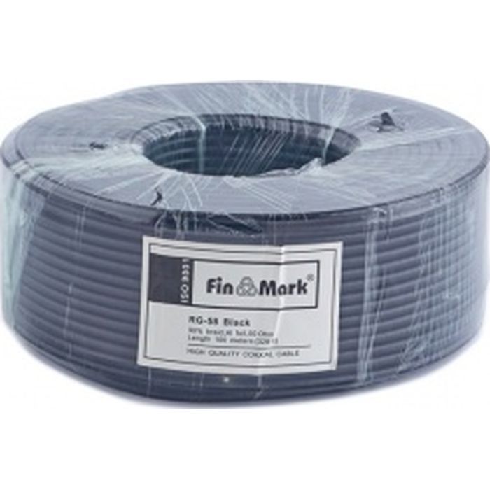 Кабель телевізійний FinMark RG-58-TC90 коаксіальний, black, 100м=1бхт (045821) зображення 2