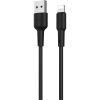 Дата кабель USB 2.0 AM to Lightning 1.0m 2.4A silicone BX30 black BOROFONE (6931474706867)