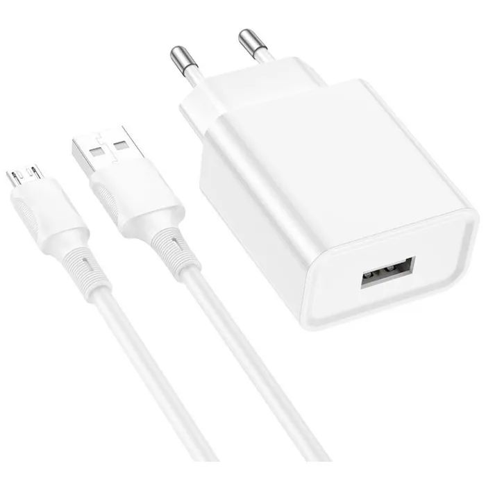 Зарядное устройство BOROFONE BA74A Aspirer USB + cable USB to Micro 5P White (6974443388664)