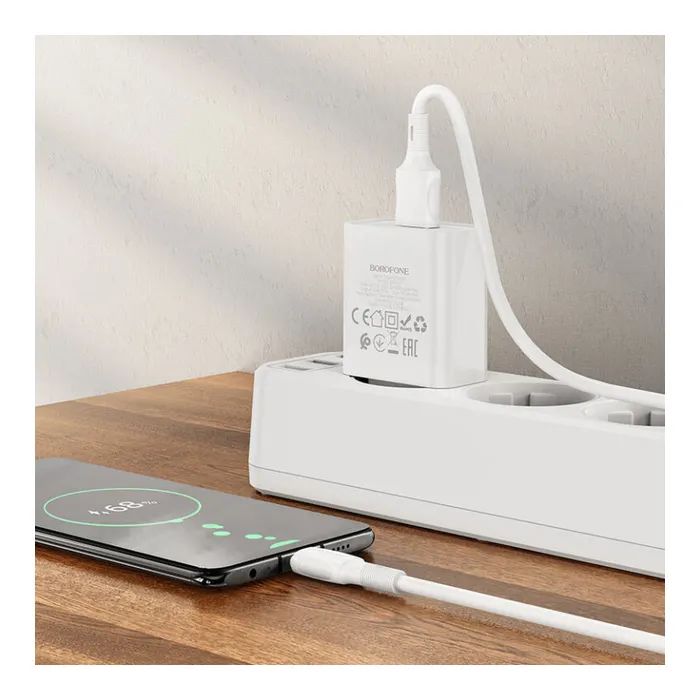 Зарядное устройство BOROFONE BA74A Aspirer USB + cable USB to Micro 5P White (6974443388664) изображение 6