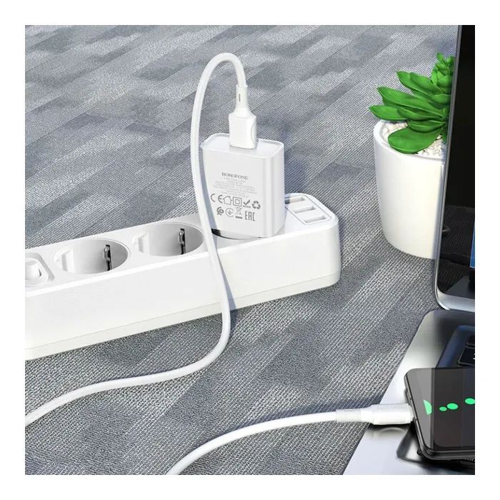 Зарядное устройство BOROFONE BA74A Aspirer USB + cable USB to Micro 5P White (6974443388664) изображение 7