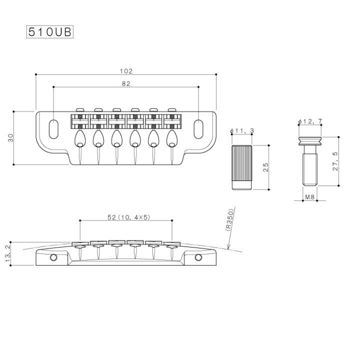Бридж для гитары Gotoh 510UB GG изображение 2