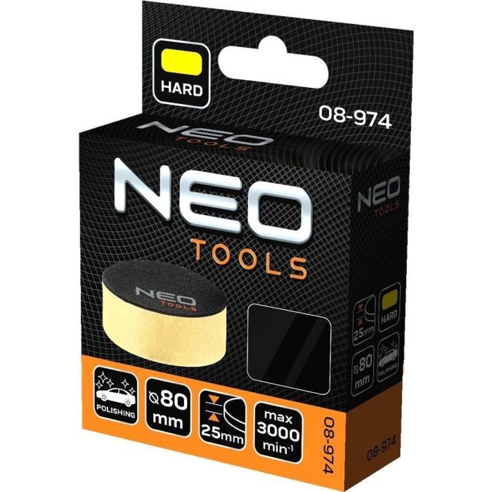 Круг зачистной Neo Tools полировальный, губка мягкая, на липучке, 80x25мм (08-974) изображение 5