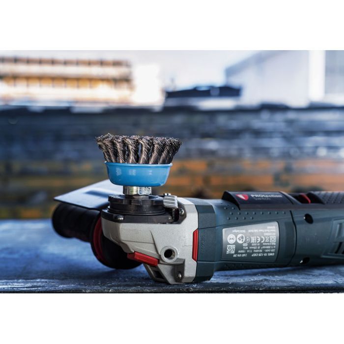 Щітка для електроінструменту Bosch Professional чашкова, сталь, 75мм, 0.5мм, M14 (1.608.622.029) зображення 12