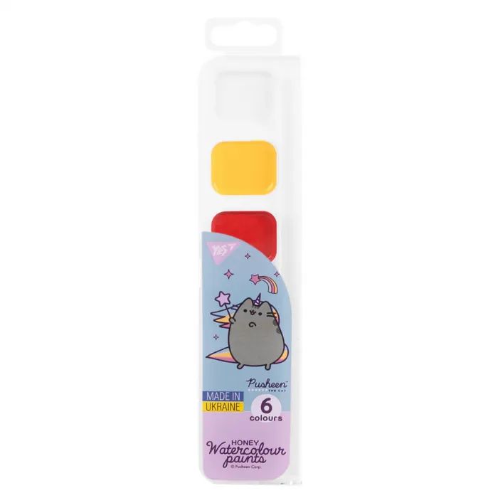 Акварельные краски Yes Pusheen 8 кольорів медові б/п (110274)
