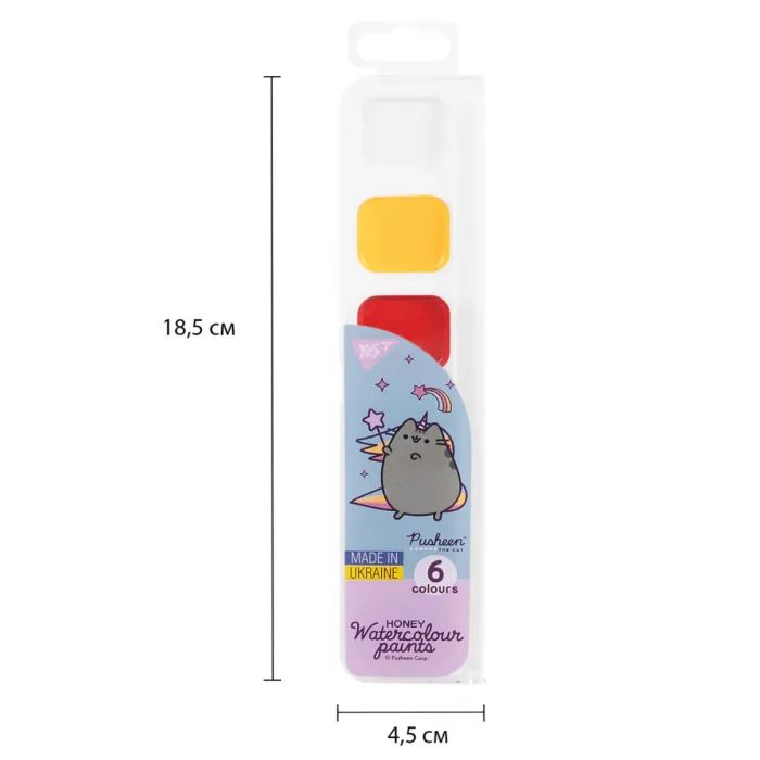 Акварельные краски Yes Pusheen 8 кольорів медові б/п (110274) изображение 6