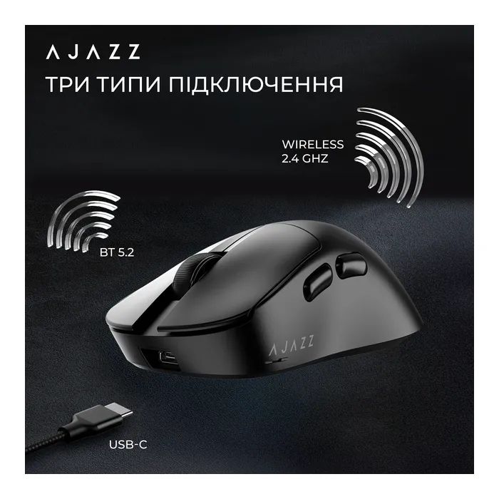 Мишка Ajazz AJ179 V2 MAX Wireless/Bluetooth/USB White (AJ179-V2-MAX-W) зображення 11
