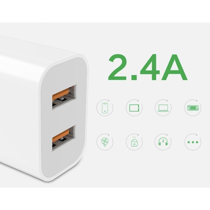 Зарядное устройство Denmen 2xUSB 2.4A white (DM-DC05-WH) изображение 3