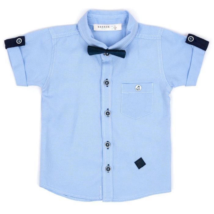 Рубашка детская Breeze с бабочкой (14570-68B-blue) > цены в Киеве и Украине Рубашка детская Breeze с бабочкой (14570-68B-blue)