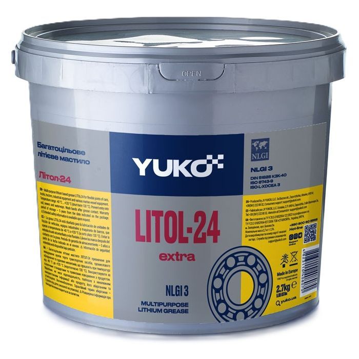 Мастило автомобільне Yuko Літол-24 (2,7кг/відро 3,4л) (4823110408070)
