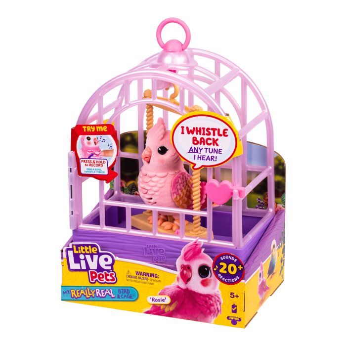 Интерактивная игрушка Little Live Pets Попугайчик какаду Рози в клетке (26692) изображение 3