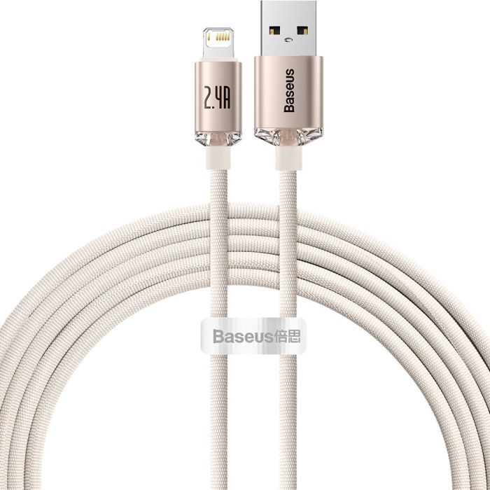 Дата кабель USB 2.0 AM to Lightning 1.2m 2.4A pink Baseus (CAJY001104)