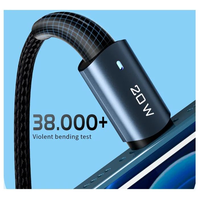 Дата кабель USB-C to Lightning 1.0m 20W black Essager (EXCTL-CG01) изображение 6