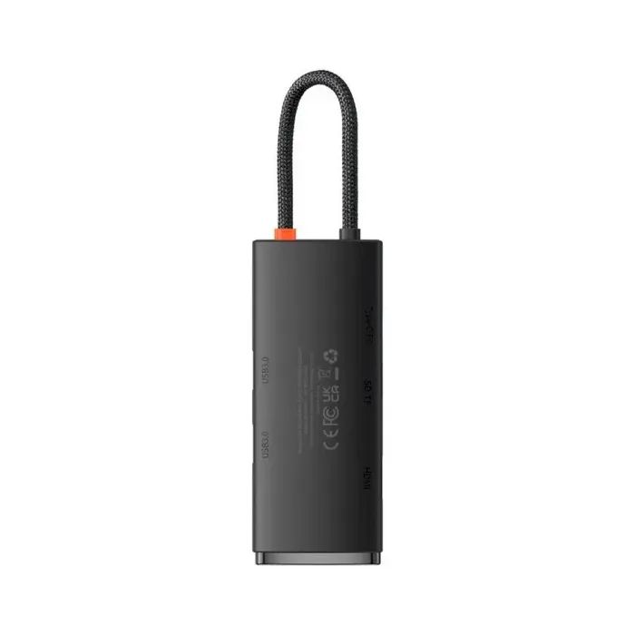 Концентратор Baseus USB-C 6-in-1 HDMI + 2xUSB 3.0 + PD + SD/TF black (WKQX050101) изображение 2
