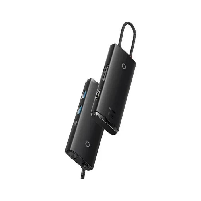 Концентратор Baseus USB-C 6-in-1 HDMI + 2xUSB 3.0 + PD + SD/TF black (WKQX050101) изображение 3