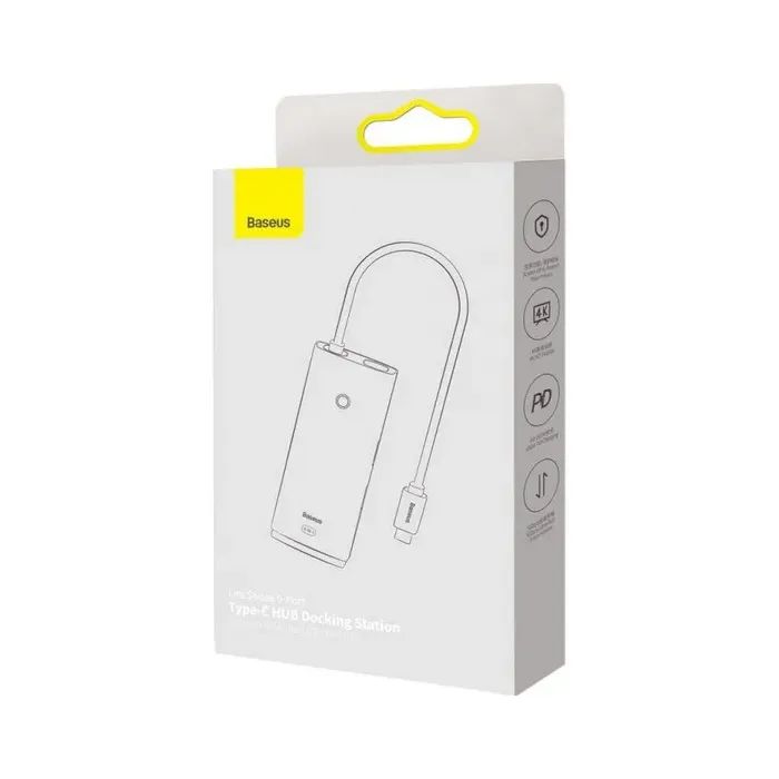 Концентратор Baseus USB-C 6-in-1 HDMI + 2xUSB 3.0 + PD + SD/TF black (WKQX050101) изображение 5