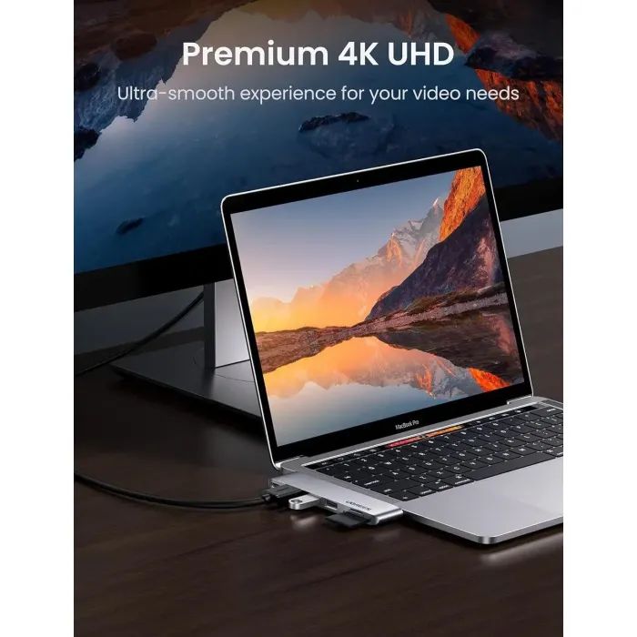 Концентратор Ugreen 2xUSB-C to HDMI + 2xUSB 3.0 + SD/TF + USB-C CM380 gray (80856) изображение 3 Концентратор Ugreen 2xUSB-C to HDMI + 2xUSB 3.0 + SD/TF + USB-C CM380 gray (80856) изображение 3