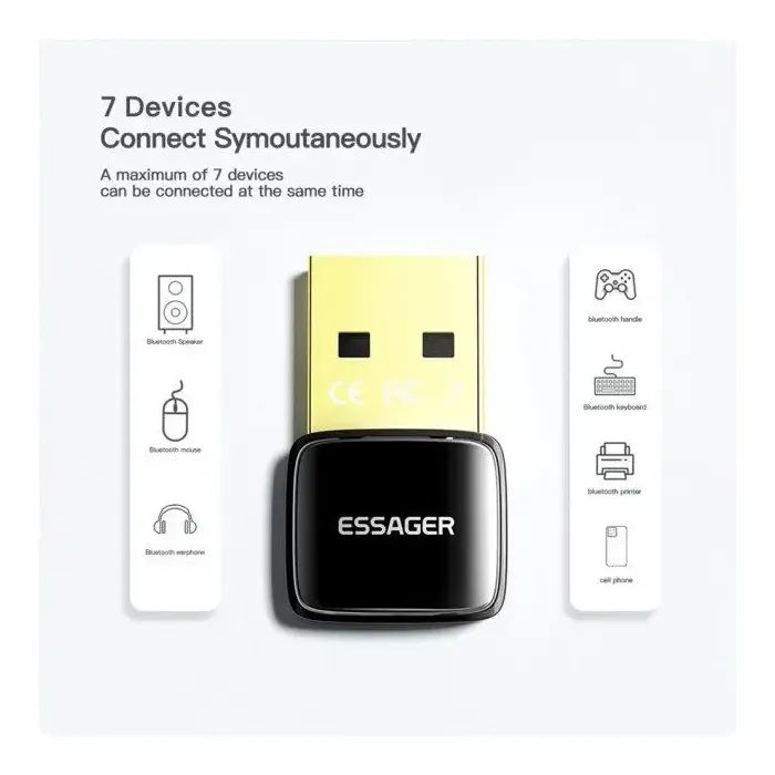Bluetooth-адаптер Essager Starlord USB Bluetooth 5.0 Adapter Black (EBT50-XJ01-Z) зображення 4