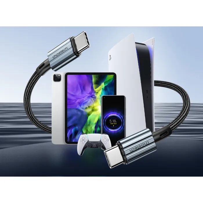 Дата кабель USB-C to USB-C 2.0m PD60W black Choetech (6932112105035) изображение 4 Дата кабель USB-C to USB-C 2.0m PD60W black Choetech (6932112105035) изображение 4