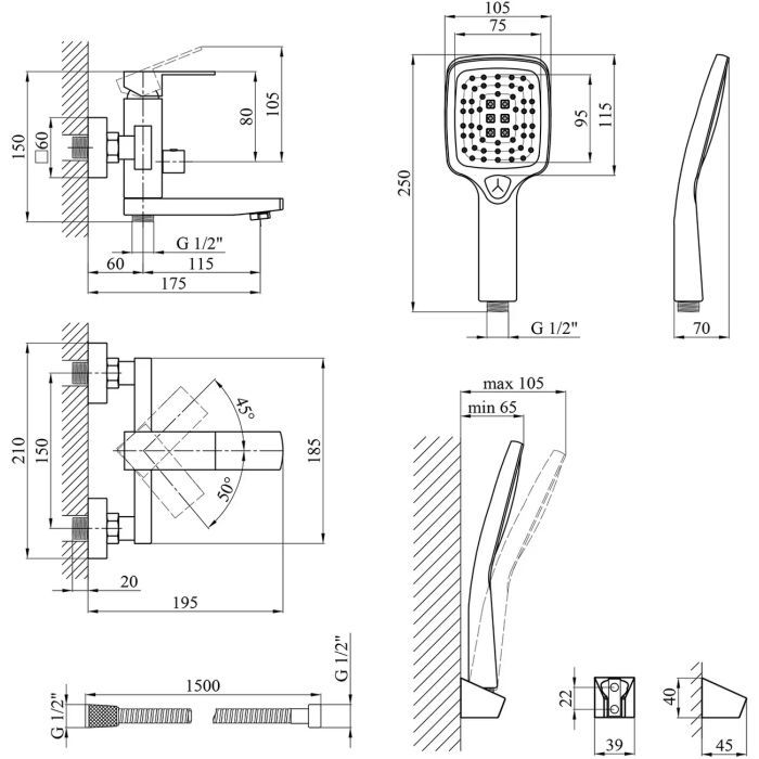 Смеситель Kroner Edelstahl Kubus-SCH010 + змішувач Edelstahl Kubus-SCH060 (CVS30160) изображение 11