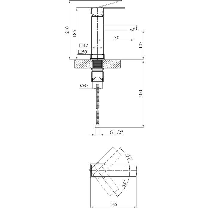 Смеситель Kroner Edelstahl Kubus-SCH010 + змішувач Edelstahl Kubus-SCH060 (CVS30160) изображение 12