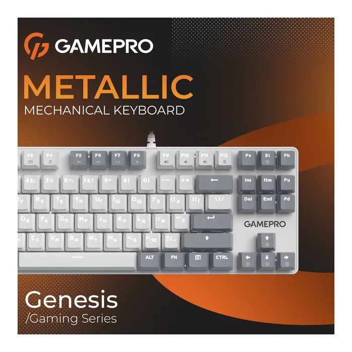 Клавіатура GamePro Genesis Metallic MK110G Outemu Red Switch USB UA Gray (MK110G) зображення 7