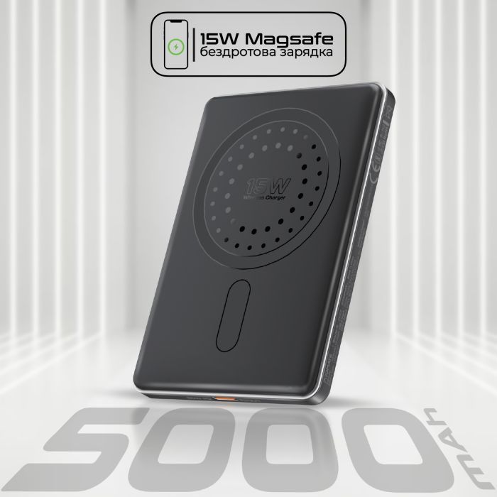 Батарея универсальная Promate 5000mAh MagSafe/15W (blade-5.black) изображение 3