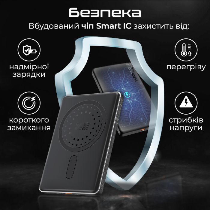 Батарея универсальная Promate 5000mAh MagSafe/15W (blade-5.black) изображение 7