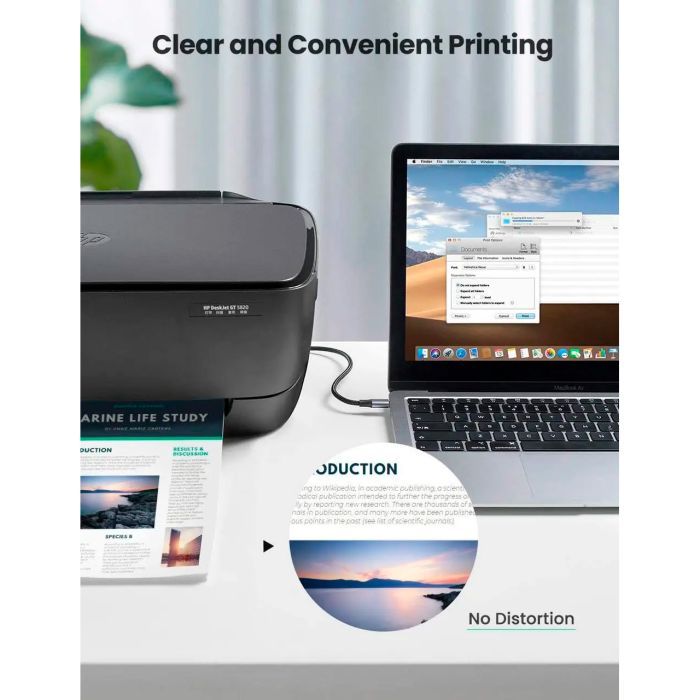 Кабель для принтера USB-C to BM 1.0m black UGREEN (45034) зображення 6