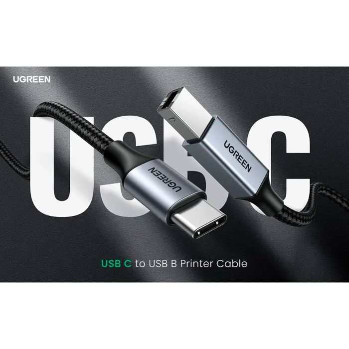 Кабель для принтера USB-C to BM 1.0m black UGREEN (45034) зображення 9