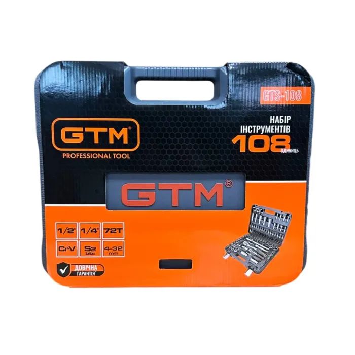 Набір інструментів GTM 108шт. 1/2-1/4" 4-32мм, кейс (GTS-108) зображення 5