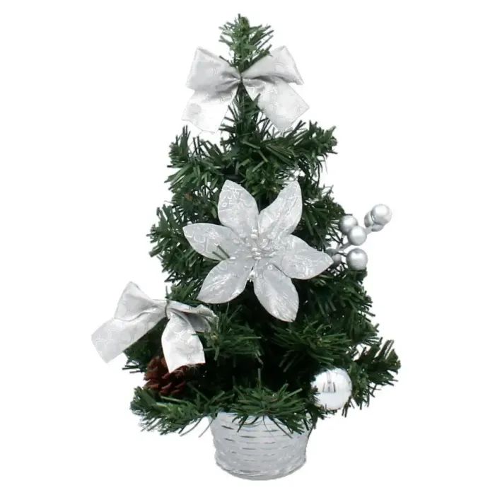 Штучна ялинка Chomik прикрашена, сріблястий декор, 30см (5900779874053)
