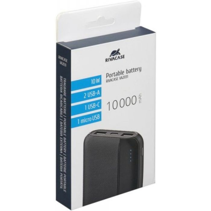 Батарея универсальная RivaCase 10000mA, 10W, black (VA2031) изображение 10