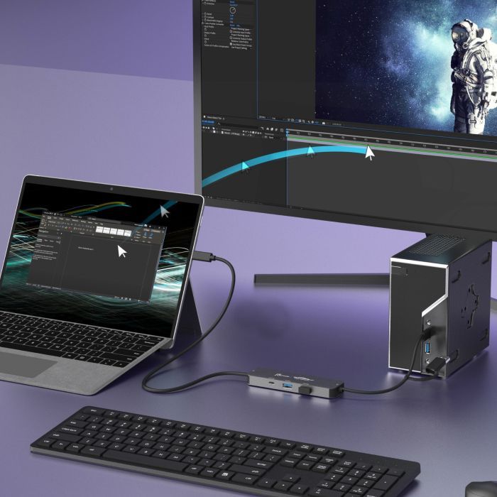 Концентратор J5create USB-C + USB A to 2xUSB + USB-C switch hub (JCH462-N) изображение 6