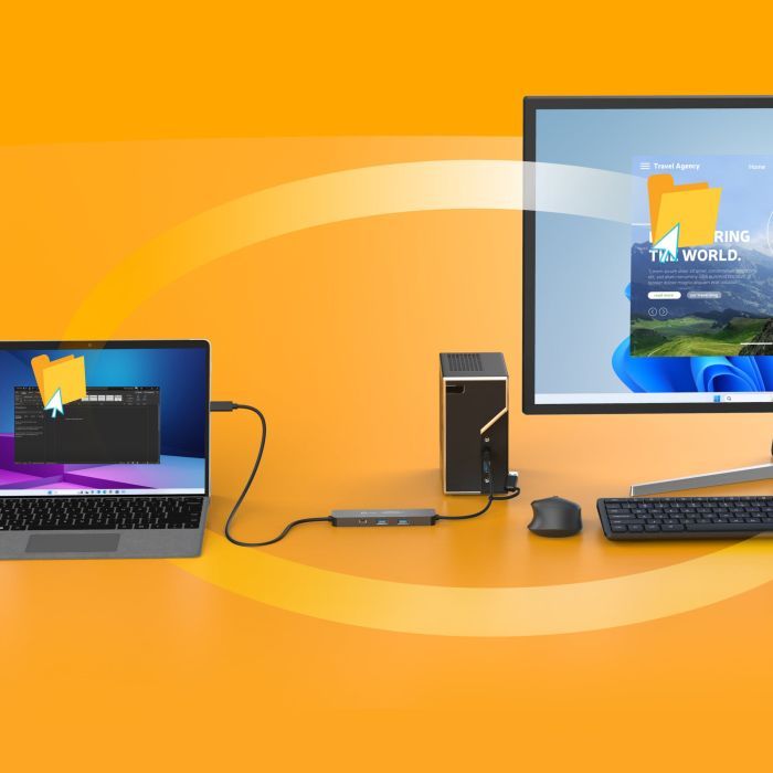 Концентратор J5create USB-C + USB A to 2xUSB + USB-C switch hub (JCH462-N) изображение 7