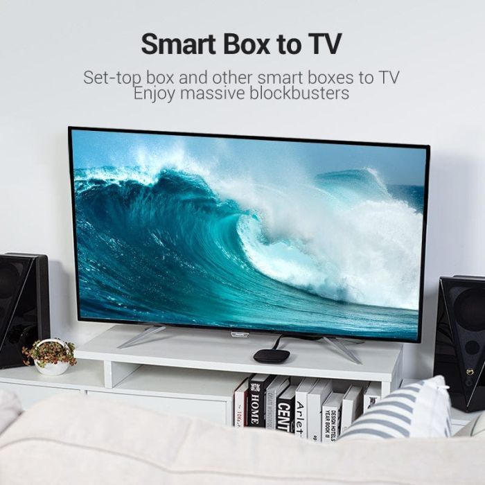 Кабель мультимедийный HDMI M to HDMI M 2.0m 4K60Hz flat black Vention (AAKBH) изображение 5