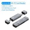 Считыватель флеш-карт Vention USB 3.0 AM/USB-C to SD+TF Gray Dual Drive Letter Aluminum Alloy (CLLH0) изображение 3